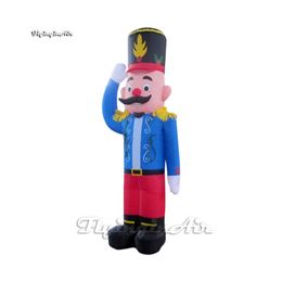 Outdoor Advertising Inflatable Defender Model 3m Height Nutcracker Soldier Blow Up Waiter Balloon For Entrance Decoration