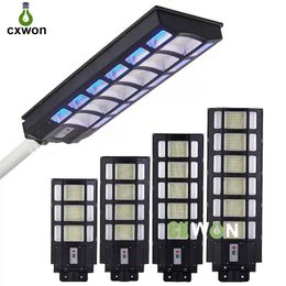 RGB Solar Street Lamp with Remote Control and Pole 150W 200W 250W 300W Radar Motion Sensor outdoor wall lamps Colourful LED landscape light for Garden Square