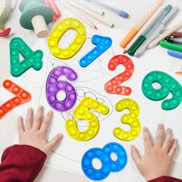 Number 0-9 Push Bubble Autism Fidgets Toys Anti-stress Soft Sensory Gifts Reusable Squeeze Toy Stress Reliever Board Gamesa