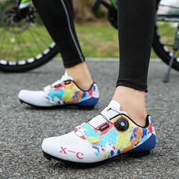 Cycling Footwear Road Bike Shoes Hard-soled Mens Mountain Bicycle Professional Lock Womens Power-assisted Flat