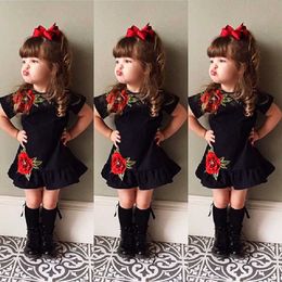 Pudcoco Girl Dress USA Toddler Kids Baby Girls 3D Flower Summer Party Dress Sundress Clothes 0-4T Q0716