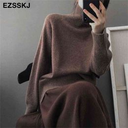 woman sweaters warm sweater oversize female women's turtleneck Autumn Winter women's wool sweater women's jumper pull long 210806