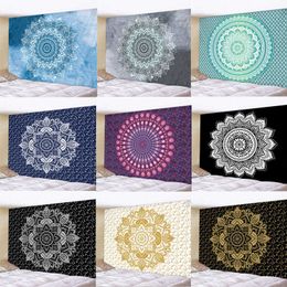 Mandala Polyester 180*230cm Square Tapestry Wall Hanging Carpet Throw Yoga Mat for Home Bedroom Decoration