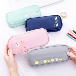 NEWFruit Canvas Pencil Bag Printing Stationery Box Prize Training Class for Female Primary School Students Lovely Man RRF12629