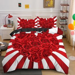 Love Heart Duvet Cover Luxury Bedding Set Single Full Quilt Covers 2/3PCS Bedclothes Euro Size For Bedroom Decoration 210319