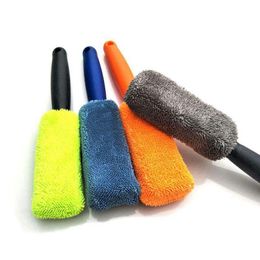 Vehicle Tyre Wash Brushes Wheel Cleaning Tools Car Brush Microfiber Scrub Auto Care Dust Remove Washing Cleaner Tool