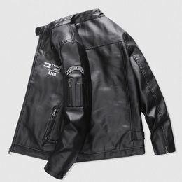 Winter Men Pu Leather Jacket Embroidery letter Fashion Brand Male Bomber Motorcycle Biker Mans Coat Autumn Jackets Leather Coat Clothes 4xl