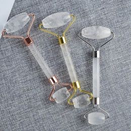 Facial Roller Massager Skincare Tool Double Head Natural Crystal Rock Quartz Face Massage Rollers Anti Wrinkle Beauty Health Care Relax Body