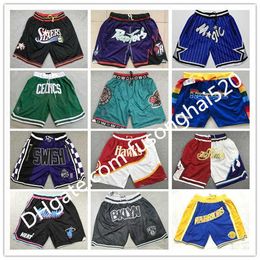 Top 2021 Team Basketball Short Just Don Sport Shorts Hip Pop Pant With Pocket Zipper Sweatpants Blue White Black Red Pink Mens Stitched Baseball Size S-XXL