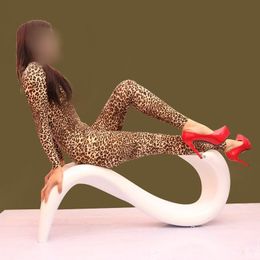Women's Shapers Women Men Long Sleeved Leotard Leopard Print Bodysuit Sexy Corset One Piece Fitting Stretchy Tight Stylish