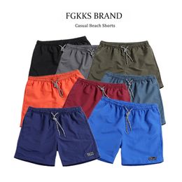 FGKKS Brand Men Casual Shorts Summer 's Board Breathable Male Fashion Solid Color 210629