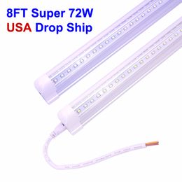 V Shaped LED Tubes Light 4ft 8ft Tube 72W Double Sides Bulbs Shop Lighting T8 Lights Tubess 6000K 85-265V