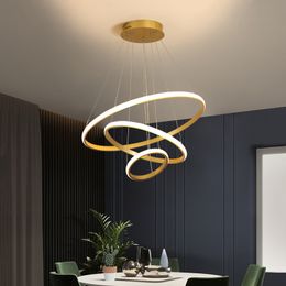 LED Pendant Lamps Gold/Black/White/Coffee For Dining Table Bedroom Studyroom Kitchen Living Room Office Indoor Lighting Lamp