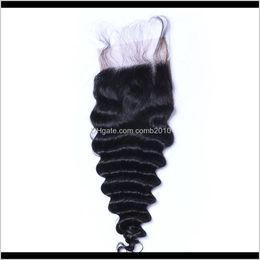 Brazilian Virgin Hair Deep Wave 4*4 Lace Top Closure Middle Part Natural Color Can Be Dyed Lace Closure R8Wfm Gzv4F