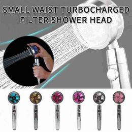 360 Rotated High Pressure Big Rainfall Water Saving Hand-held Pressurised Massage Bathroom Spray Shower Head With Propeller H1209