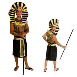 Halloween Cleopatra Ancient Egyptian Pharaoh Costume Cosplay Graduation Dresses Kids Girls Boys Children Costumes Y0913