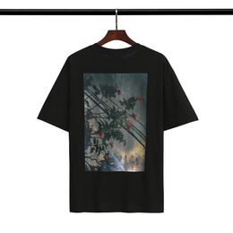 luxury men designer t shirt Tidal current printing short sleeve high quality black white tee size s-xl