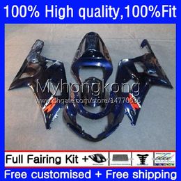 Injection Mould Bodys For SUZUKI ALL Dark blue GSXR600 GSX-R750 K1 750CC GSXR-750 01 02 03 19No.35 GSXR 600 750 CC 600CC GSXR750 01-03 GSXR-600 2001 2002 2003 OEM Fairing