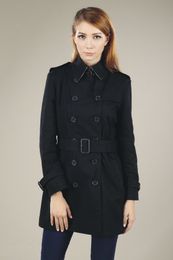 Womens Trench Coats Hot CLASSIC! WOMEN ENGLAND MIDDLE LONG COAT DOUBLE BREASTED BELTED TRENCH FOR S-XXL
