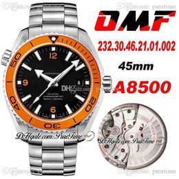 OMF Orange Ceramic Bezel Black Dial Cal 8500 A8500 Automatic Mens Watch Stainless Steel Bracelet Watches 232.30.46.21.01.002 (Black Balance Wheel) 2021 Puretime M26