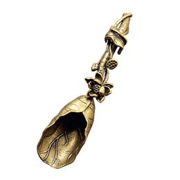 Spoons Unique Beautiful Lotus Shape Teaspoon Handmade Delicate Brass Coffee Spoon For Home Kitchen Restaurant Tea Gifts