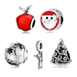 925 Sterling Silver Beautiful Christmas Tree Beads Fit Original Women European Charm Bracelets Fine Jewellery Making