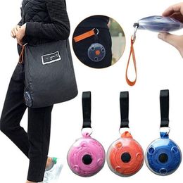 Storage Bags Creativity Round Disc Shopping Bag Portable Foldable Nylon Plastic Women Capacity Handbags Waterproof One Shoulder