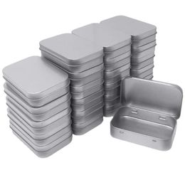 small metal tin containers UK - Storage Boxes & Bins Promotion! 24 Pack Metal Rectangular Empty Hinged Tins Box Containers Mini Portable Small Kit,Home Organizer,3.75