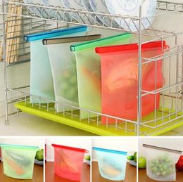 NEWReusable Silicone Food Fresh Bags Wraps Fridge Food Storage Containers Refrigerator Bag Kitchen Coloured Ziplock Bags 4 Colours RRF11722