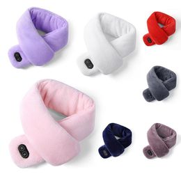 Winter Scarf Heated USB Women Heating Couple Neckerchief Plush Collar Scarves Outdoor Sportwear Cycling Caps & Masks