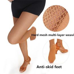 Sexy Hard network Stocking Women Professional Fishnet Tights Latin Dance stockings For 211204
