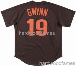 Custom Tony Gwynn Mitchell & Ness Brown 1985 Mesh Jersey Stitched Men Women Youth Kid Baseball Jersey XS-6XL