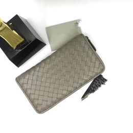 bottegaa vendetta Men Wallet botega Real bottegga Top Sell Genuine Zipper Around Leather Crochet Hand Bags Lady Long Wallets Card Holder