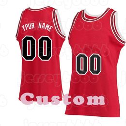 Mens Custom DIY Design Personalised round neck team basketball jerseys Men sports uniforms stitching and printing any name and number stripes red black white 2021