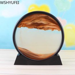 Home decorations glass quicksand creative Desktop artwork birthday gifts office living room 3D hourglass Decoration 210607