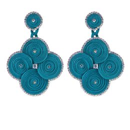 KpacoTa Fashion jewelry Soutache Handmade Drop Earrings aesthetic boho Hanging earring for women 2020 Eight colors green grey