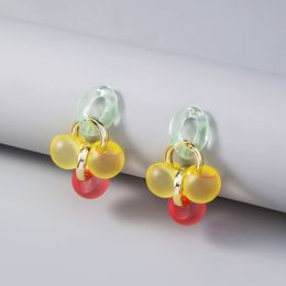 Dangle & Chandelier Colourful Cute Round Ball Candy Drop Earring Spherical Female Acrylic Earrings Jewellery Accessories