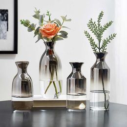 Nordic Style Gradual Change Terrarium Glass Containers Flower Vase Arrangement Decoration Home Gold Wedding 210623