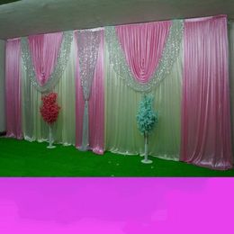 10ftx20ft Ice silk elegant wedding backdrop curtain with silver sequin Swag Wedding Party Stage Celebration Background props