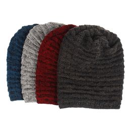 Designer Acrylic Knitted Slouchy Beanies With Warm Thick Lining Smooth Lining Plain Rib Winter Hats Snow Cap For Adults Man Woman Black Grey Red Navy Green 8 Colours