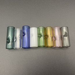 OD 8mm 12mm Colorful Round Flat Mouth Glass Filter Tip Smoking Cigarette Tube Holder 30mm 35mm Length For Dry Herb Tobacco Rolling Papers