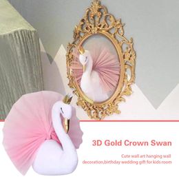 Decorative Objects & Figurines Swan Head Chiffon Dress With Golden Pattern For Kindergarten Hanging Birthday Gift Children Room Wall Decorat