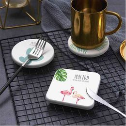 Nordic style Natural Diatomite Coaster Anti-Slip Placemat For Table Waterproof Cup Heat-Resistant Plate 210423