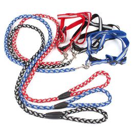 Dog Collars & Leashes High Quality Strong Durable Pet Nylon Collar Casual Solid Colour For Dogs Puppy Training Leads Chihuahua Strap 10E