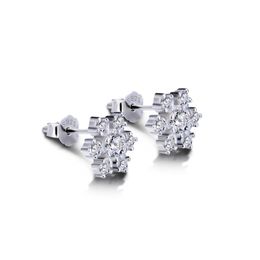 Snowflake Stud 925 Sterling Silver Women's Elegant Fashion Earrings For Lady Bohemian Zircon Jewellery ladies gifts