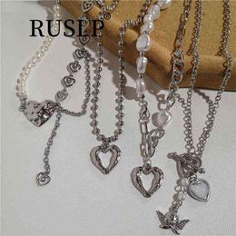 Classic Retro OT Buckle Women's Necklace Angel Baroque Love Pendant Necklace Gothic Punk Clavicle Chain Jewellery Party Gift G1206