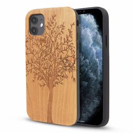 -UI Wooden Blank TPU TPU Casos para iPhone 11 12 13 Pro Madera PRO MAX Funda protectora de la simplicidad ultra delgada Simplicity Shell