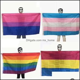 Banner Festive Supplies Home & Garden Rainbow Flag Colorf Festival Party Decoration Flags Lesbian Gay Bisexual Transgender Lgbt Pride Friend
