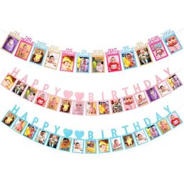 Party Decoration 1st Birthday Po Frame Banner For Born Baby 12 Month Pograph Bunting Garland First Celebration