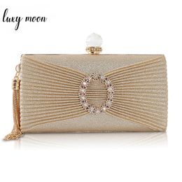 Women Crystal Evening Wedding Clutches Purse Party Tassel Bags